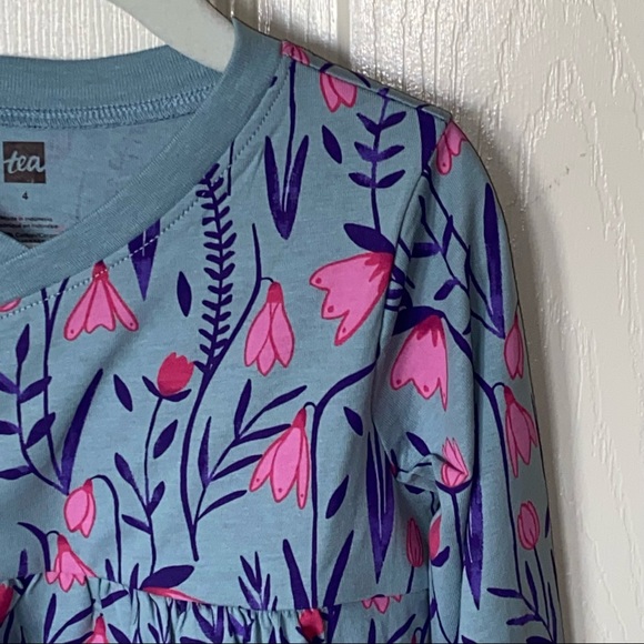 Tea Collection Floral Wrap Neck Dress -NEW! - Picture 4 of 12